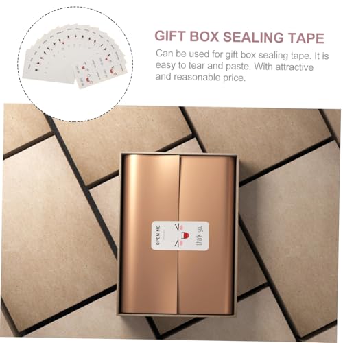 PEPLAYTAL 100 Stück Niedliche Rechteckige Aufkleber für Geschenkboxen Selbstklebend Stark Haftend Verpackungsetiketten für Basteln und Geschenktüten Verpackungszubehör von PEPLAYTAL