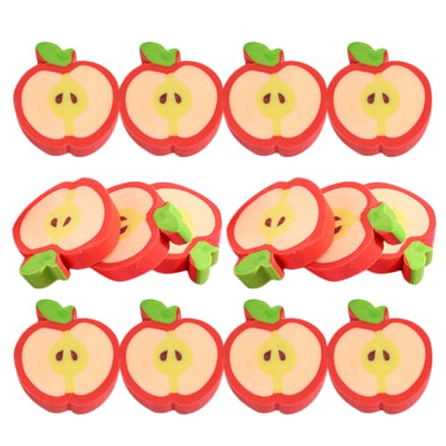 PEPLAYTAL 100 Stück Obst Radiergummis Mini Cartoon Radierer Bunte Kleine Radiergummis für Sicherer Niedliche Apfel form Schulbedarf Geschenk von PEPLAYTAL