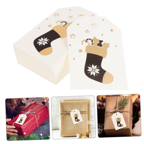 PEPLAYTAL 100 Stück Teiliges Weihnachts Lesezeichen aus Langlebigem Material DIY Hot Stamping Anhänger mit Merry Christmas Aufschrift Vielseitige und Dekorationstags für Weihnachten Partys von PEPLAYTAL