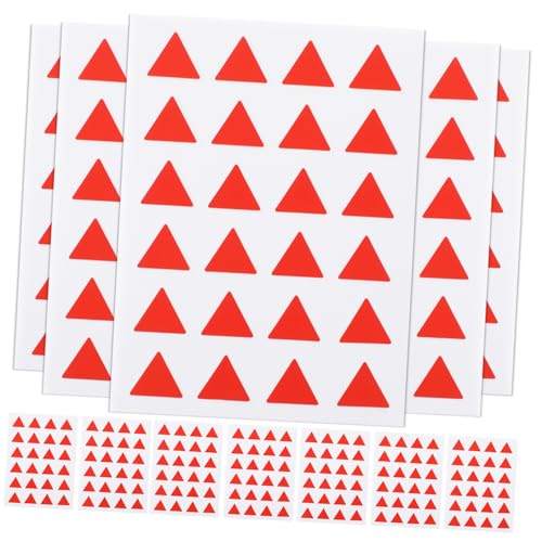 PEPLAYTAL 12 Blatt Selbstklebende Dreieck etiketten Aufkleber Ablösbare Haftetiketten zur Beschriftung von Vorratsdosen und Notizen Rote Klebepunkte für Einfache Organisation und Dekoration von PEPLAYTAL