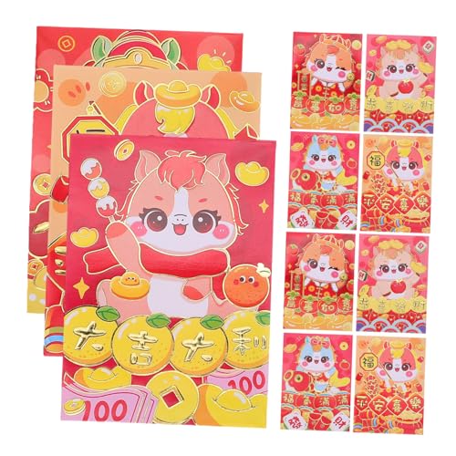 PEPLAYTAL 120 Stück Karton Rote Umschläge Jahr Des Pferdes Glücksumschläge Lai See Umschläge für Chinesisches Neujahr Frühlingsfest Hochzeit Geburtstagsfeier von PEPLAYTAL