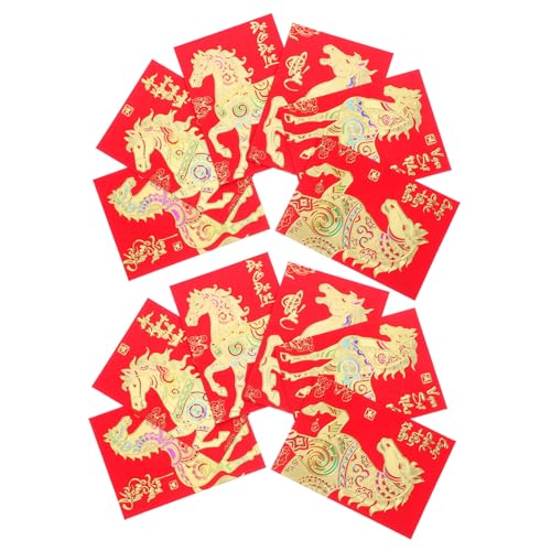 PEPLAYTAL 120 Stück Teiliges Vietnamesische Rote Umschläge Jahr Des Pferdes Frühlingsfest Glücksgeldumschläge Papier mit Kulturellem Design für Neujahrsfeiern und Familienfeste von PEPLAYTAL