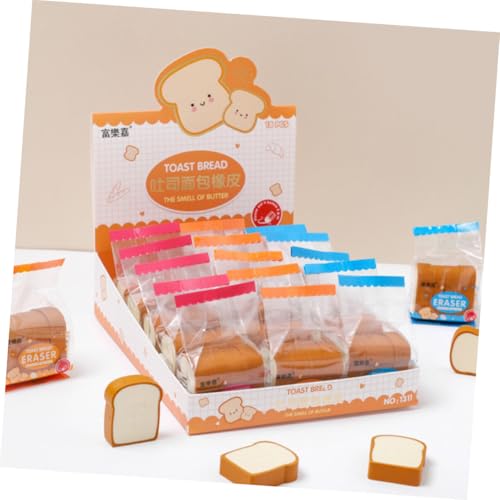 PEPLAYTAL 16 Stück Teiliges Toast förmiger Radiergummis aus Sicherem Tpr material Niedliche Zeichenradierer für Sauberes Entfernen von Bleistiftstrichen als Mitgebsel für Kindergeburtstag von PEPLAYTAL