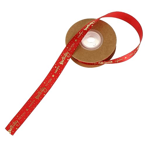 PEPLAYTAL 1Rolle Vergoldetes Seidenschleifenband Rotes Geschenkband Für Verpackungen Bastelarbeiten Und Dekorationen Für Geburtstagsfeiern Und Festliche Anlässe PEPLAYTAL 1Rolle Vergoldetes Seidenschleifenband Rotes Geschenkband Für Verpackungen Bastelarbeiten Und Dekorationen Für Geburtstagsfeiern Und Festliche Anlässe von PEPLAYTAL