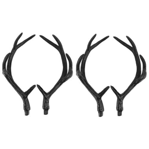 PEPLAYTAL 2 Paare Künstliche Hirschgeweihe aus Kunststoff Realistisches Geweih Kostümzubehör für DIY Haarband Leichte für Halloween Party und Fotoshootings von PEPLAYTAL