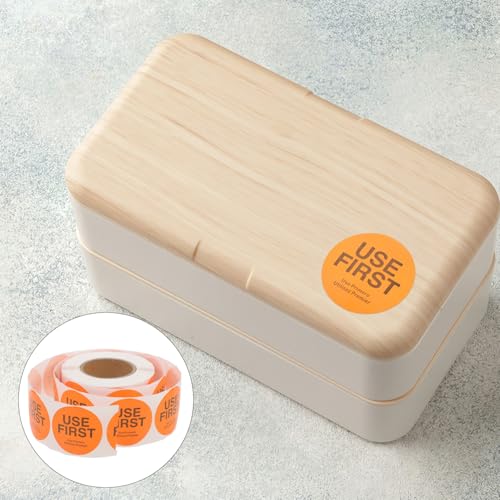 PEPLAYTAL 2 Rollen Inventaretiketten Zuerst Verwenden Aufkleber Vorratsdosen Lebensmittelaufkleber pro für Restaurant und Haushalt zur Einfachen Beschriftung und Lagerkontrolle von PEPLAYTAL