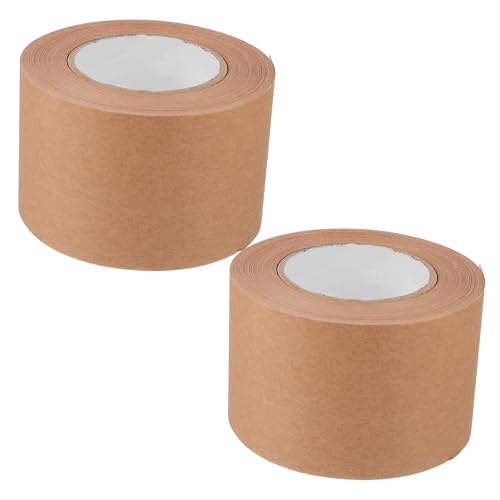 PEPLAYTAL 2 Rollen Kraftpapier Verpackungsklebeband Nassklebend Starkes Versandband für Kartons und Pakete Umweltfreundliches Papier Klebeband mit Hoher Klebkraft und Reißfestigkeit von PEPLAYTAL
