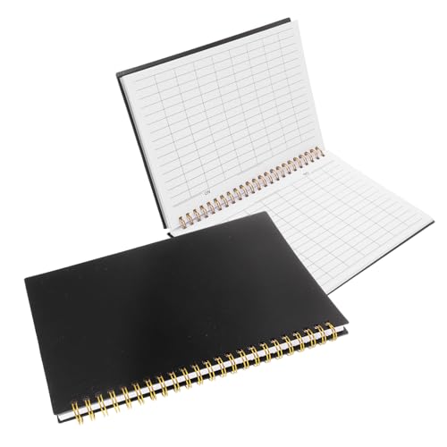 PEPLAYTAL 2 Stück Buchhaltungsbuch mit PP Schutzcover Vertikale und Horizontale Raster für Einnahmen und Ausgabenaufzeichnung Geeignet für Geschäfts und Privathaushalt von PEPLAYTAL