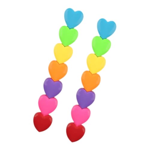 PEPLAYTAL 2 Stück Fluoreszierende Herz textmarker mit Schräger Spitze Bunte Marker für Schüler Vielseitige Schreibstifte Leichte Handhabung Keine Tintenleckage für Notizen und DIY projekte von PEPLAYTAL