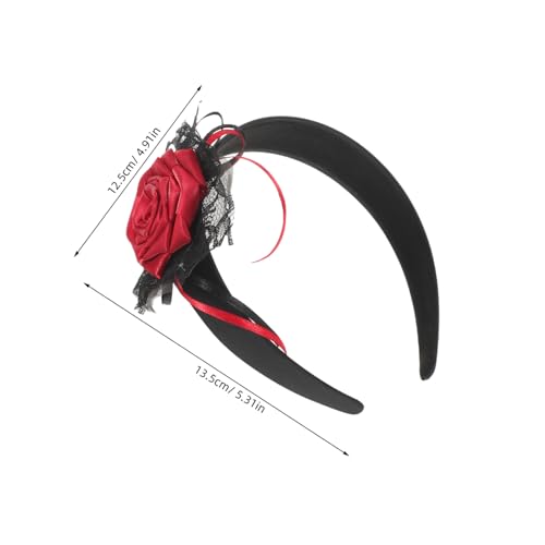 PEPLAYTAL 2 Stück Halloween Haarreif mit Künstlichen Rosen Gotischer Ghost Bride Haarschmuck für Cosplay und Halloween Partys Stabiles Komfortables Stirnband für Spukige Gothic Looks von PEPLAYTAL