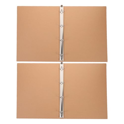PEPLAYTAL 2 Stück Kraftpapier Ringbuch Hülle Nachfüllbare Lose Notebook Schutzhülle Robust Leicht zu Reinigen für Schule Büro und Studium von PEPLAYTAL