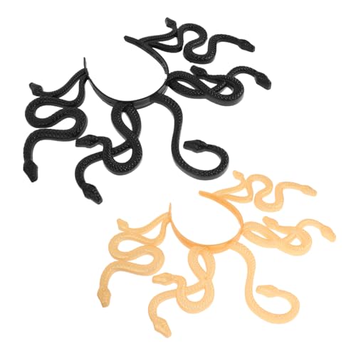 PEPLAYTAL 2 Stück Realistisches Schlangen Stirnband Medusa Kostümzubehör Leicht und Robust für Halloween Cosplay Karneval Party Zubehör von PEPLAYTAL