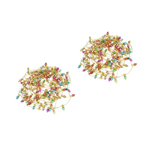 PEPLAYTAL 2 Stück Schnur Weihnachtslichterkette Mini-Lichtergirlande miniatur weihnachten Weiß Blau weihnachtsdeko Weihnachtsminihaus Miniaturhausdekoration Plastik Colorful von PEPLAYTAL