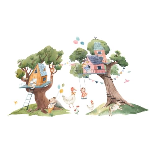 PEPLAYTAL 2 Stück Selbstklebende Cartoon Wandsticker Tiermotive Wanddeko Kinderzimmer Babyzimmer Wohnzimmer Umweltfreundlich Ablösbar frei von Rückständen von PEPLAYTAL