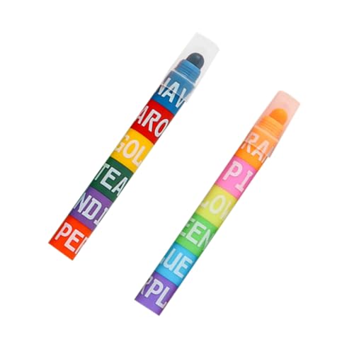 PEPLAYTAL 2 Stück Teiliges Feststehende Mehrfarbige Marker Stifte Praktische Vielseitige Textmarker für Schule Büro und Kreatives Markieren Kindgerechtes Design Langlebig und Einfach von PEPLAYTAL