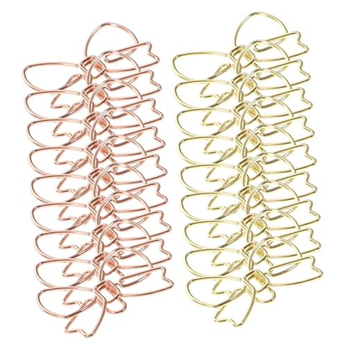PEPLAYTAL 20 Stück Kreative Büroklammern in Schleifenform Metallische Papierklammern in Roségold und Gold Niedliche Dokumentenklammern für Schule und Büro Praktische Deko accessoires PEPLAYTAL 20 Stück Kreative Büroklammern in Schleifenform Metallische Papierklammern in Roségold und Gold Niedliche Dokumentenklammern für Schule und Büro Praktische Deko accessoires von PEPLAYTAL