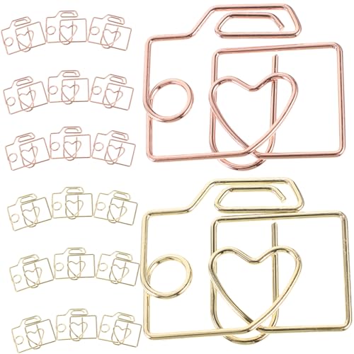 PEPLAYTAL 20 Stück Mini Metallklammern Kreative Büroklammern in Gold und Roségold Kleine Mehrzweck clips für Dokumente Fotos und Bastelarbeiten Leicht Tragbar und Praktisch von PEPLAYTAL