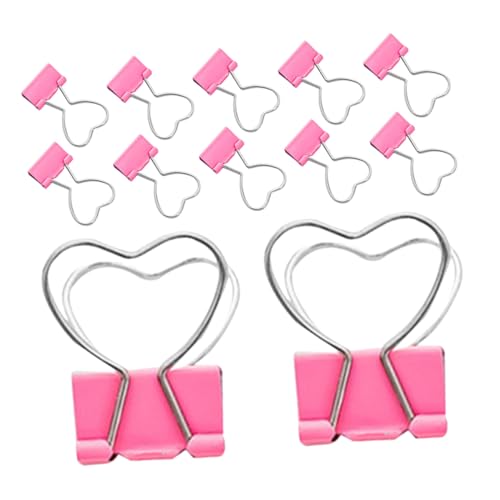 PEPLAYTAL 20 Stück Rosa Herz Büroklammern aus Robustem Kleine Dekorative Binder Clips mit Starkem Griff für Dokumentenorganisation für Büro Zuhause und Besondere Anlässe von PEPLAYTAL