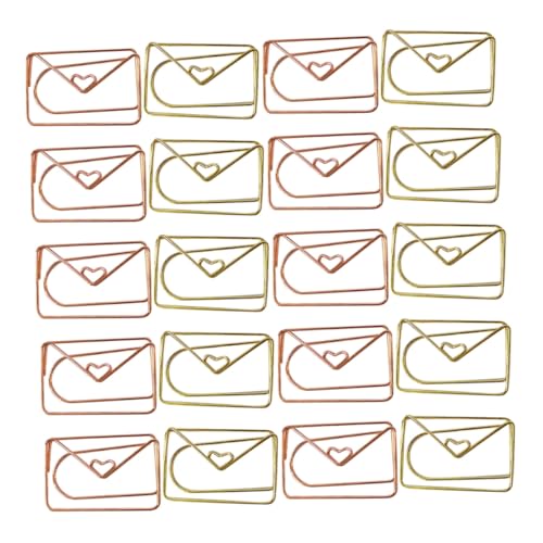 PEPLAYTAL 20 Stück Teiliges Metall Büroklammern Briefumschlag Form Kleine Papierklammern Rosegold und Gold Langlebige Dokumenten organizer Clips für Büro Schule und Zuhause von PEPLAYTAL