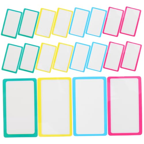 PEPLAYTAL 20 Stück Wiederverwendbare Dry Erase Etiketten Abwischbare Nano Klebeetiketten mit Farbiger Umrandung für Büro Schule Küche Ablösbare Beschreibbare Aufkleber für von PEPLAYTAL