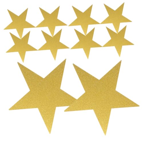 PEPLAYTAL 24 Stück Glitzernde Papiersterne Teilig Große Dekorationen für Pinnwand und Klassenzimmer Handgeschnittene Goldsterne für Kreative und Bastelprojekte Vielseitige Sternkonfetti für von PEPLAYTAL