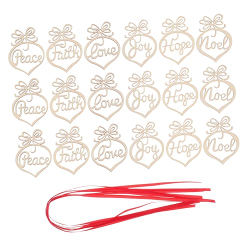 PEPLAYTAL 24 Stück Teiliges Holzanhänger mit Hohlmuster Unvollendete Holzscheiben für DIY Weihnachtsdekoration Handbemalbare Holzanhänger für Baum Wand Hochzeit und Festtagsdeko von PEPLAYTAL