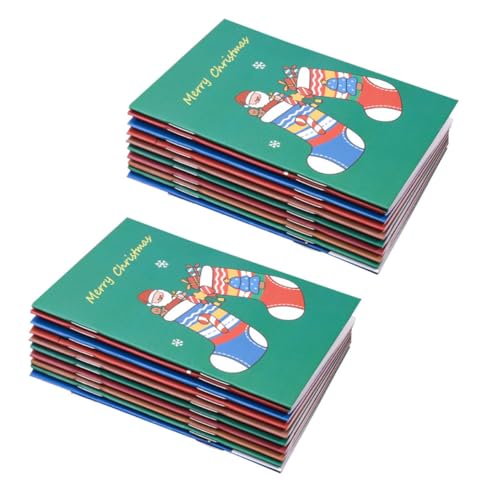 PEPLAYTAL 24 Stück Teiliges Weihnachts Notizblock Softcover Notizbücher mit Bunten Cartoon Motiven Tragbare Kleine Notizhefte für Schüler und Kreative Weihnachtsstationery von PEPLAYTAL