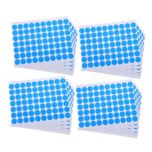 PEPLAYTAL 25 Blatt Wasserfeste Runde Selbstklebende Klebepunkte Bögen mit Blauen Aufklebern Flexible PVC Etiketten Reißfest Druck Handschriftfreundlich Langlebig für Lebensmittelverpackungen von PEPLAYTAL