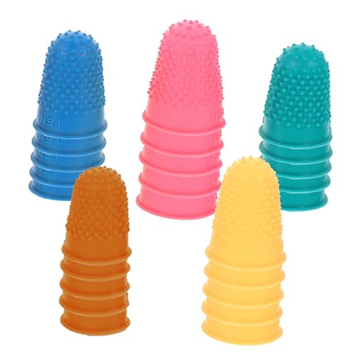 PEPLAYTAL 25 Stück Teiliges Rutschfeste Gummifingerlinge Dicke Fingerhüllen aus Elastischem Verschleißfestem Material Fingerschutz für Handwerk Gartenarbeit Küche und Zufällige Farbe von PEPLAYTAL