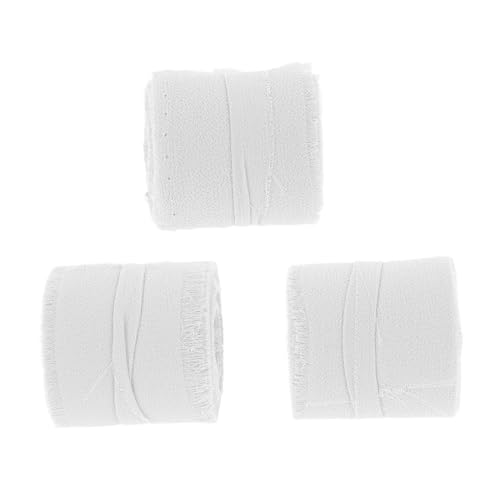 PEPLAYTAL 3 Rollen Chiffonband Mit Fransen Für Hochzeitseinladungen, Blumensträuße, Geschenkverpackungen, Ausgefranster Rand, Einfarbiges Band Zum Basteln, 5 M von PEPLAYTAL