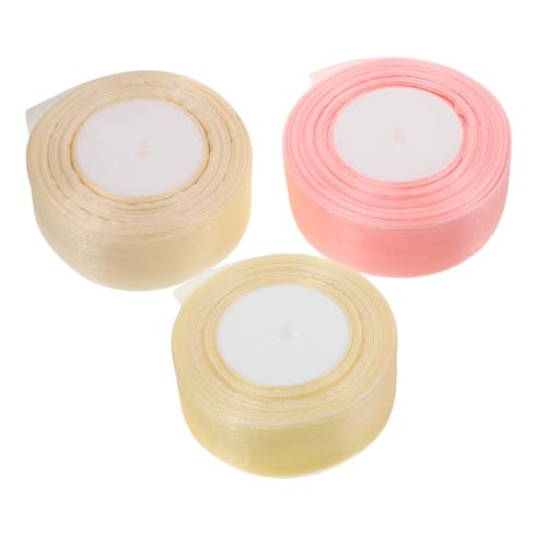 PEPLAYTAL 3 Rollen Dekoratives Chiffonband, 45,7 M, Transparentes Organzaband Für Feiertage, Partys, Basteln, Geschenkverpackungen, Blumenarrangements, Schleifenherstellung, Verpackung PEPLAYTAL 3 Rollen Dekoratives Chiffonband, 45,7 M, Transparentes Organzaband Für Feiertage, Partys, Basteln, Geschenkverpackungen, Blumenarrangements, Schleifenherstellung, Verpackung von PEPLAYTAL