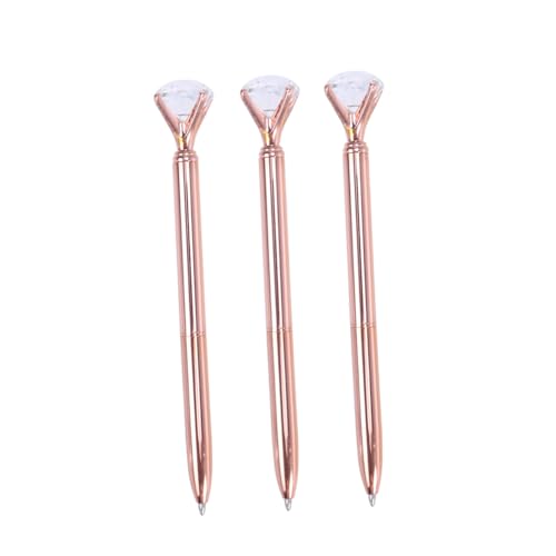 PEPLAYTAL 3 Stück Teiliges Kugelschreiber Roségold mit Großem Diamant Glitzer Metallgehäuse Feine Spitze Glattes Schreiben für Büro Schule Schreibwaren PEPLAYTAL 3 Stück Teiliges Kugelschreiber Roségold mit Großem Diamant Glitzer Metallgehäuse Feine Spitze Glattes Schreiben für Büro Schule Schreibwaren von PEPLAYTAL