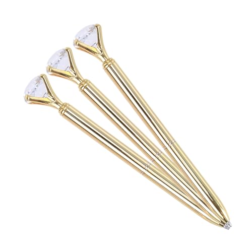 PEPLAYTAL 3 Stück Teiliges Metall Kugelschreiber mit Großem Diamant Goldfarbene Feine Kugelschreiber für Schule Büro Langlebig Reibungsloses Schreiben PEPLAYTAL 3 Stück Teiliges Metall Kugelschreiber mit Großem Diamant Goldfarbene Feine Kugelschreiber für Schule Büro Langlebig Reibungsloses Schreiben von PEPLAYTAL