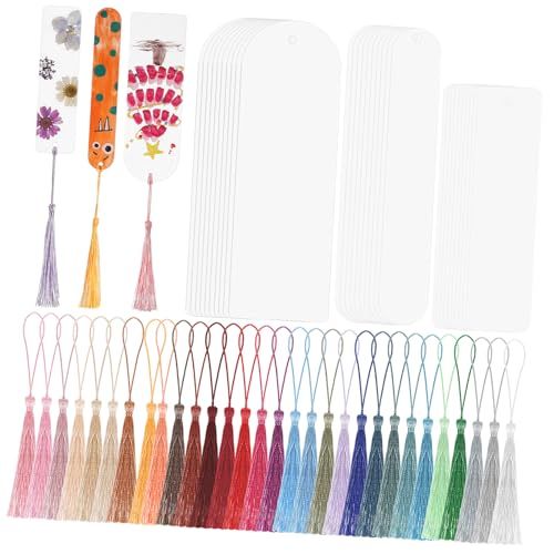 PEPLAYTAL 30 Sätze Teiliges Acryl Lesezeichen Transparent mit Formen Rechteck Halbkreis Oval und Bunten Quasten Blanko DIY Bastelvorlagen für Schule Büro Lesen und Dekoration PEPLAYTAL 30 Sätze Teiliges Acryl Lesezeichen Transparent mit Formen Rechteck Halbkreis Oval und Bunten Quasten Blanko DIY Bastelvorlagen für Schule Büro Lesen und Dekoration von PEPLAYTAL