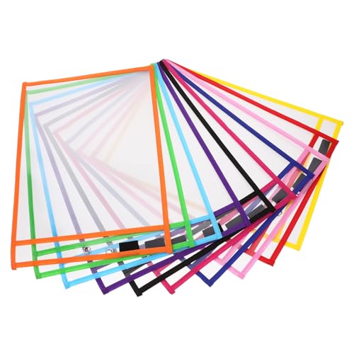 PEPLAYTAL 30 Stück Beschreibbar trockener Radiergummi Tasche Büro Klassenzimmer müssen haben trocken abwischbare Taschen wiederverwendbare Taschen Zufällige Farbe von PEPLAYTAL