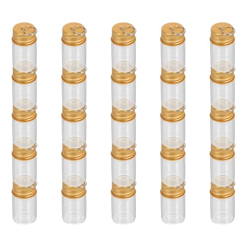 PEPLAYTAL 30 Stück Mini Glasflaschen Transparent Mit Goldverschluss Kleine Wishing Vials Für DIY Anhänger Schlüsselanhänger Und Kreative Geschenkideen Für Reisen Und Geburtstage PEPLAYTAL 30 Stück Mini Glasflaschen Transparent Mit Goldverschluss Kleine Wishing Vials Für DIY Anhänger Schlüsselanhänger Und Kreative Geschenkideen Für Reisen Und Geburtstage von PEPLAYTAL