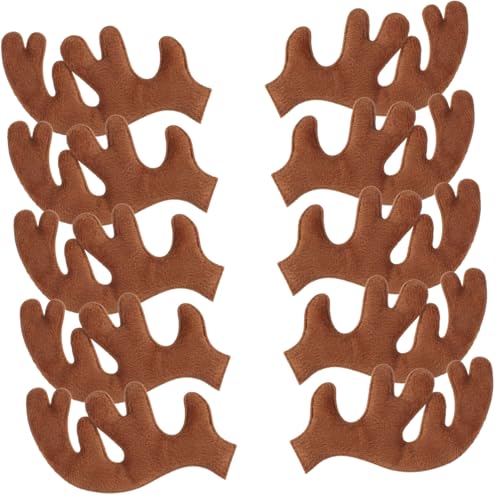 PEPLAYTAL 30 Stück Teiliges Hirschgeweih DIY aus Stoff Weihnachtliche Bastelaccessoires für Stirnbänder Haar und Hütten Dekoration Einfach zu Befestigen Festliche Rentierhörner für Kreative von PEPLAYTAL