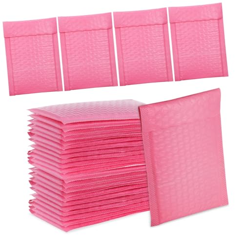PEPLAYTAL 30 Stück Teiliges Selbstklebende Bubble Mailer in Mädchenpink Gepolsterte Versandtaschen Stoßfeste Verpackungstüten für Kleine Unternehmen Vielseitig Einsetzbare von PEPLAYTAL