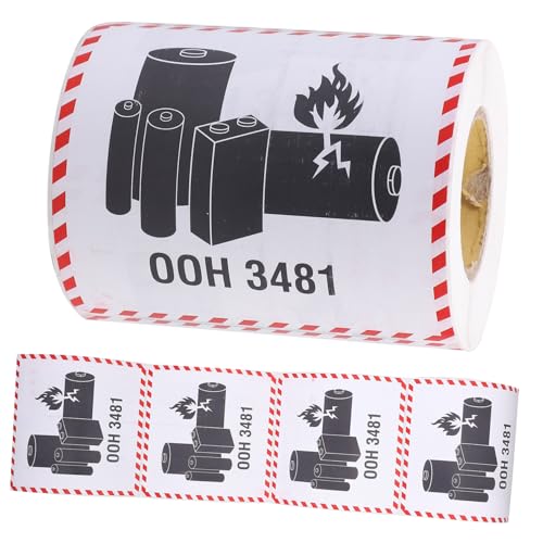 PEPLAYTAL 300 Stück Lithium Batterie Warnaufkleber mit Brand Explosionshinweis Widerstandsfähige Klebeetiketten für Sichere Luftfracht und Transport von Lithiumbatterien PEPLAYTAL 300 Stück Lithium Batterie Warnaufkleber mit Brand Explosionshinweis Widerstandsfähige Klebeetiketten für Sichere Luftfracht und Transport von Lithiumbatterien von PEPLAYTAL