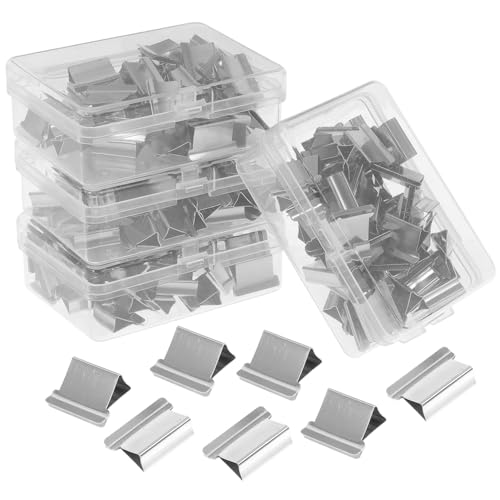 PEPLAYTAL 4 Boxen Büroklammern Nachfüllpack aus Robustem Metall Wiederverwendbare Kompakte Binder Clips Kratzfreie Multifunktions klammern für Dokumentenbindung und Bürobedarf in Pp box von PEPLAYTAL