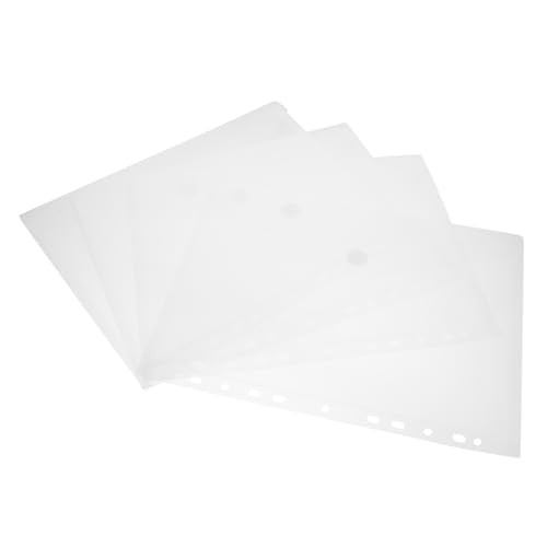 PEPLAYTAL 4 Stück Dokumententaschen Transparente Kunststoff Organizer mit Aufkleberverschluss Leichte Büro Schulmappe Stabile für Dokumentenaufbewahrung von PEPLAYTAL
