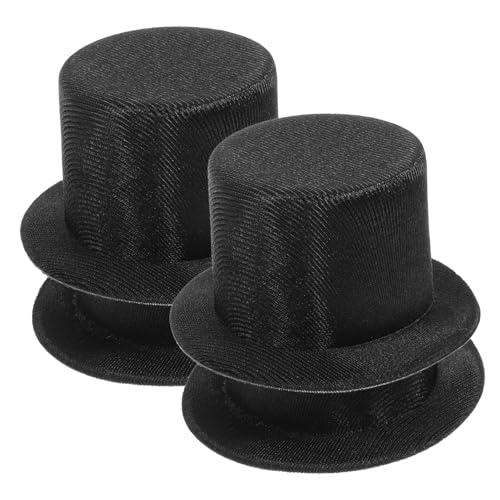 PEPLAYTAL 4 Stück Mini Zylinderhut Schwarz für Puppen Schneemänner und Bastelbedarf Kleine DIY Weihnachtsmütze für Festliche Dekoration und Party Zubehör von PEPLAYTAL