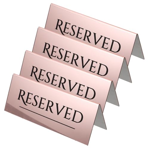 PEPLAYTAL 4 Stück Reserved Seating Schilder Roségold Reservierungsschilder für Hochzeit Restaurant Familienfeiern Langlebige Sitzplatztafeln für Besondere Anlässe von PEPLAYTAL