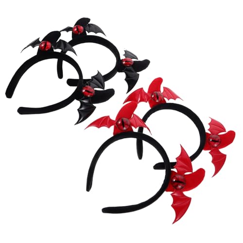 PEPLAYTAL 4 Stück Teiliges Halloween Haarreif Schwarzen Dämonen Ziegenhörnern Wiederverwendbar Leichtes Design für Damen für Halloween Cosplay und Partyaccessoires von PEPLAYTAL