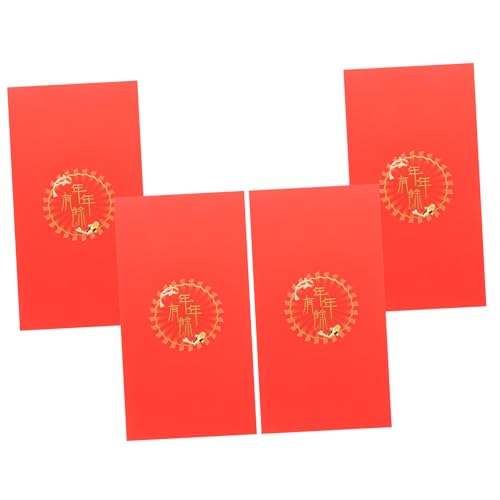 PEPLAYTAL 4 Stück Teiliges Papier Rote Umschläge mit Drachenmotiv Chinesische Neujahrsdekoration Kreative Festtagsumschläge für Geeignet für Jahr Des Drachen Geburtstage und Feste von PEPLAYTAL