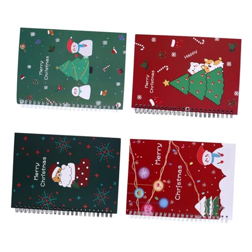 PEPLAYTAL 4 Stück Teiliges Weihnachts Spiralnotizbuch Cartoon Notizblock Liniert Stabiles Papier Schreibblock für Schule Büro PEPLAYTAL 4 Stück Teiliges Weihnachts Spiralnotizbuch Cartoon Notizblock Liniert Stabiles Papier Schreibblock für Schule Büro von PEPLAYTAL