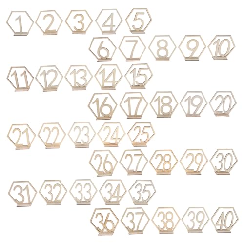 PEPLAYTAL 40 Stück Tischnummern Für Restaurants Hochzeitsnummernschilder Tischnummern Rustikale Holztischnummern Für Hochzeiten Holznummern Hochzeitstischnummern 1–40 von PEPLAYTAL