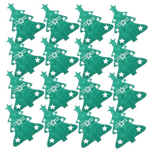 PEPLAYTAL 48 Stück Teiliges Grün Filz Besteckhalter Weihnachtsbaumform Festliche Gabel Löffeltaschen Praktische Tischdekoration für Feiertagsessen von PEPLAYTAL