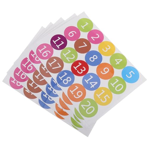 PEPLAYTAL 5 Blätter Runde Zahlenaufkleber Bunte Selbstklebende PVC Nummernschilder Für Büro Schule Haushalt DIY Positionierung Und Beschriftung Ohne Rückstände PEPLAYTAL 5 Blätter Runde Zahlenaufkleber Bunte Selbstklebende PVC Nummernschilder Für Büro Schule Haushalt DIY Positionierung Und Beschriftung Ohne Rückstände von PEPLAYTAL