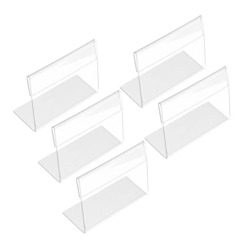 PEPLAYTAL 5 Stück Acryl Form Preisschildhalter Transparent Stabil Wiederverwendbar für Supermarkt Restaurant Hotel Büro Ausstellungsstände Tischaufsteller Papierformat von PEPLAYTAL